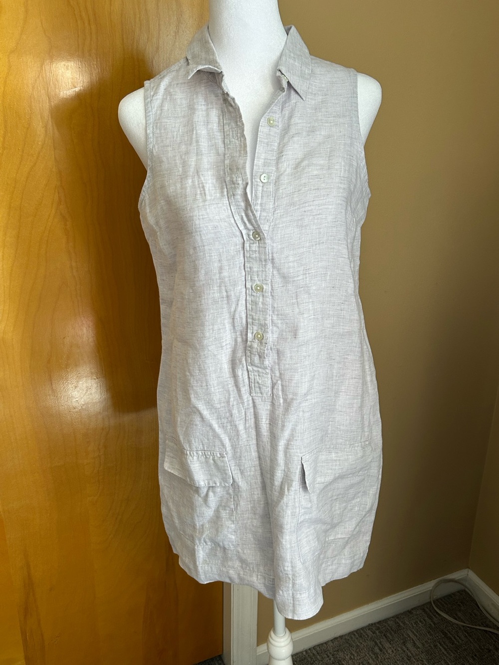 The White Company Light Gray Linen Dress